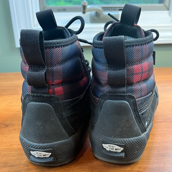 Vans SK8 Gor-tex MTE High Red Checked Lace Up Boots Sz 8.5 Inserts Cold Weather - Picture 7 of 16